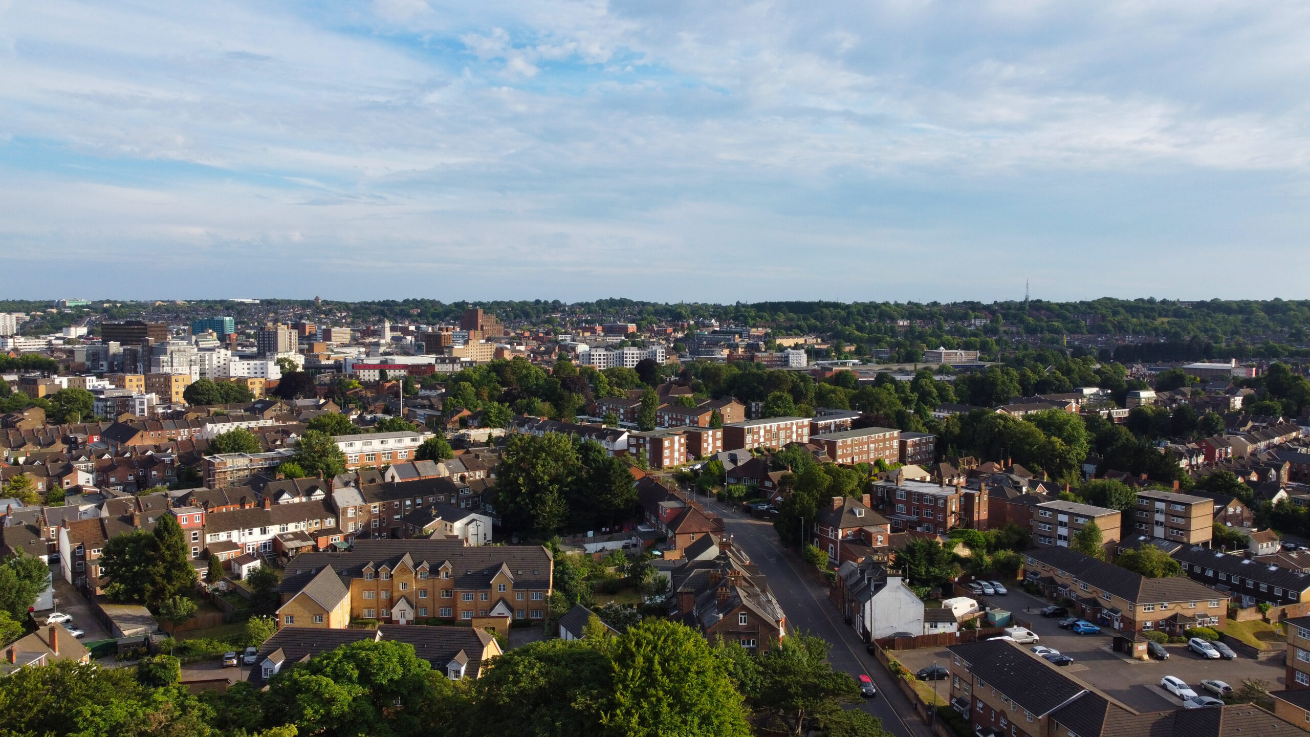 An aerial view of Luton